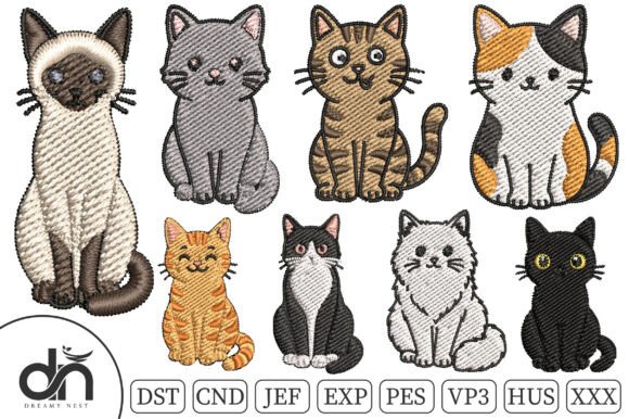 8 Cute Kawaii Cats Embroidery Bundle Review