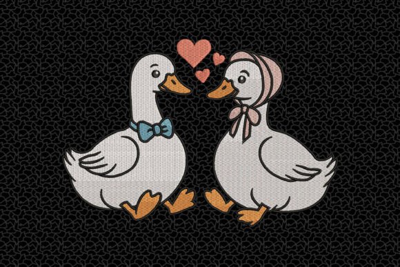 Cute Duck Couple Embroidery Review