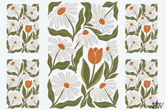 Daisies and Tulip Embroidery Design Review