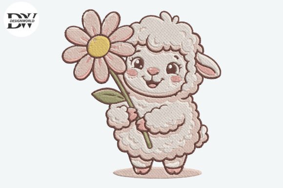 Lamb Daisy Flower Embroidery Design Review