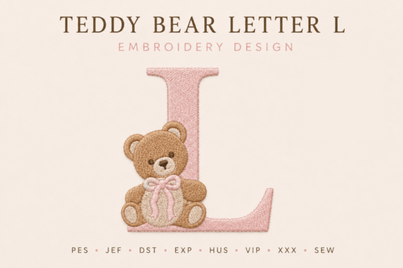 Teddy Bear Letter L Embroidery Design Review