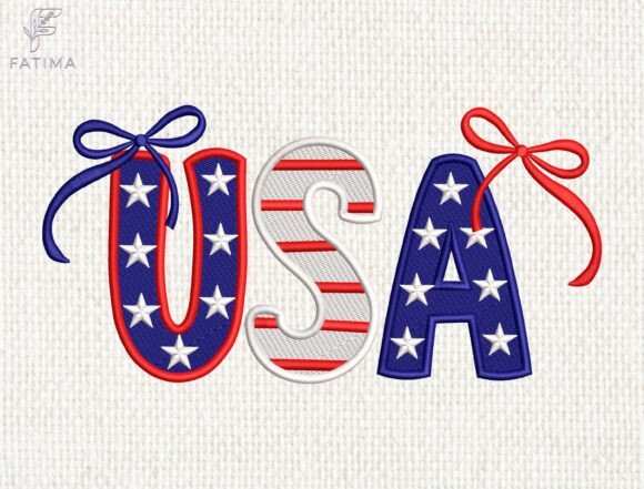 USA Patriotic Bow Embroidery Design Review